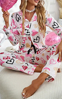 Heart's Desire Satin Pajama Set