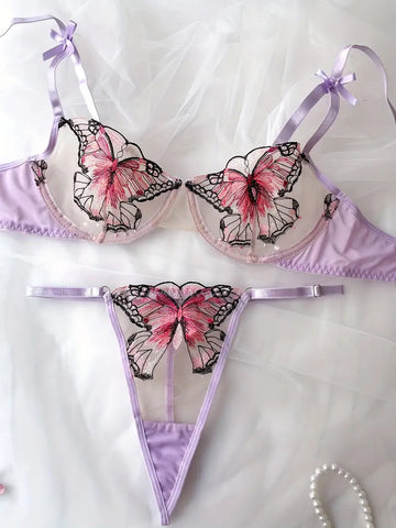 Lilac Butterfly Panty & Bra