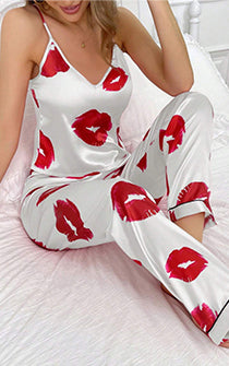 Midnight Kisses Satin PJ Set