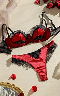 Scarlet Lace Elegance Panty & Bra Set