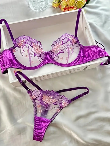 Violets in Bloom Panty & Bra Set