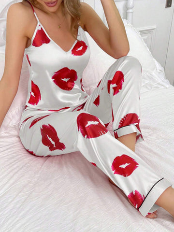 Midnight Kisses Satin PJ Set