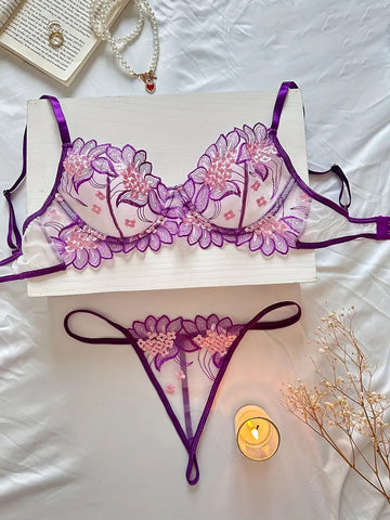 Violet Garden Party Panty and Bra