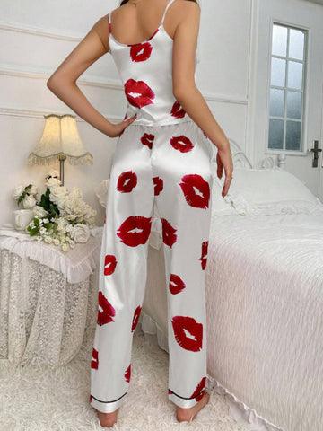 Midnight Kisses Satin PJ Set