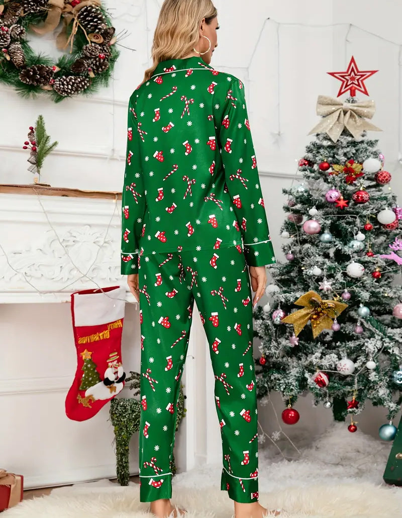 Oh Christmas Tree Satin Pajama Set
