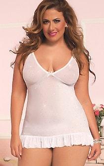 Sexy Shimmer Babydoll Plus Size - panties.com