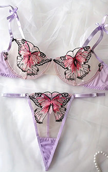 Lilac Butterfly Panty & Bra