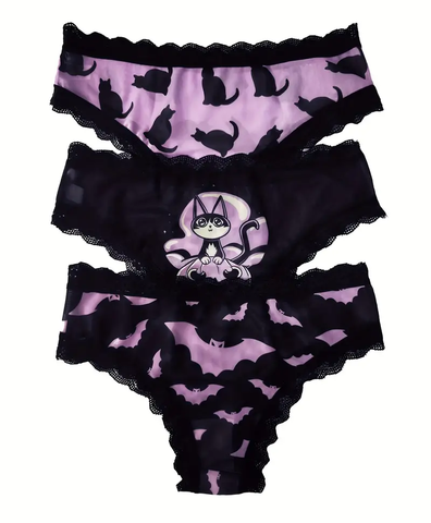 Cats & Bats Panty Trio