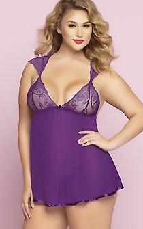 Nice & Easy Purple Babydoll Plus Size - panties.com