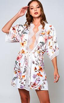 Lace in Full Bloom Robe - panties.com