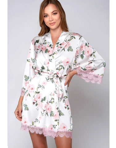 My Pink Peonies Satin Nightie or Robe